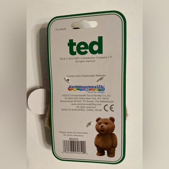 Ted Backpack Clip On with Sound, R-Rated, 5 Phrases!! NEW! by Commonwealth Toys - Picture 3 of 3